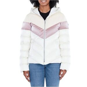 NWT Woodpecker Robin Hooded Puffer Jacket XL Snow Pony Pink Casual Winter